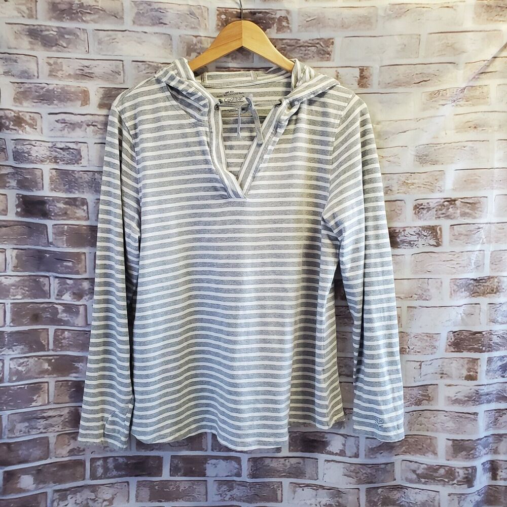 Coolibar Top Womens L Catalina Hoodie Tunic UPF 50+ Viscose From Bamboo Blend